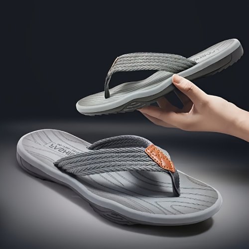 Image of Men's Comfortable Eva Slip-On Flip Flops - Lightweight, Non-Slip Beach Sandals for Summer Outdoor Use