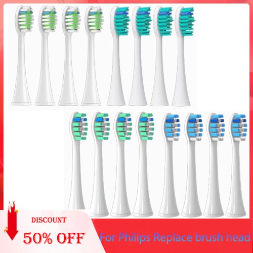 Immagine di Testine di Ricambio per Spazzolino Elettrico Philips Sonicare - Compatibili con Serie HX3, HX6, HX9, Modelli HX3210, 3211, 6150, 6500, 6510, 6530, 9342, 6730