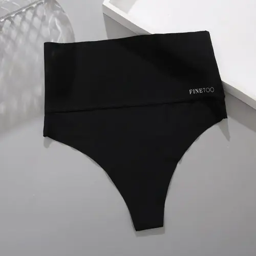 Image de String Taille Haute Noir - Soutien Abdominal & Hanches