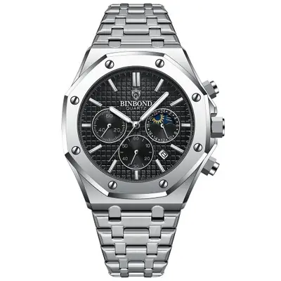 Image de Montre Homme Luxe Quartz Étanche - Acier Inoxydable & Lumineuse