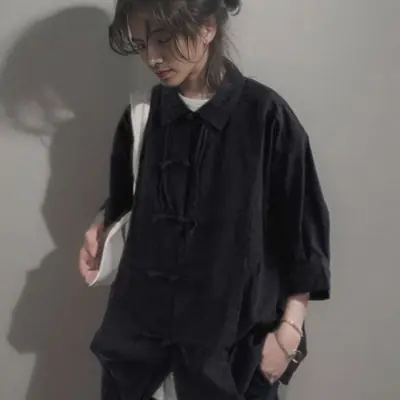 Image de Chemisier Harajuku Y2K - Style Chinois & Grunge