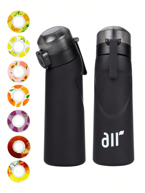 Immagine di Bottiglia d'Acqua Sportiva con Tappo Aromatizzato a Forma Casuale, Cannuccia Integrata, in Plastica Leggera e Resistente, Impermeabile per Attività All'Aperto e Viaggi