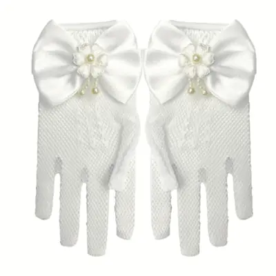 Image de Gants de Fête Élégants pour Enfants - Dentelle & Perles