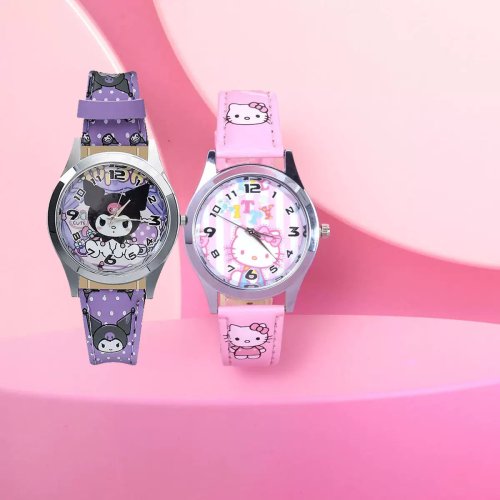 Image de Montre Enfant Kuromi & Hello Kitty - Bracelet Silicone