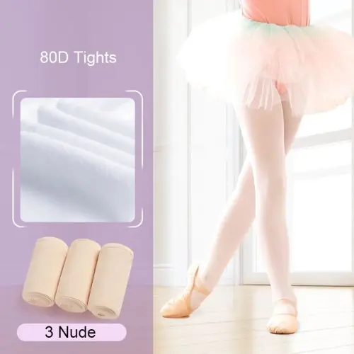 Image de Collants de Danse pour Filles - 3 Paires Sans Couture