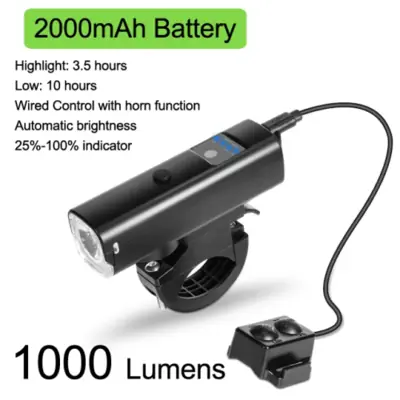 Image de Lampe Vélo LED USB Étanche 3000mAh - Phare Intelligent pour VTT