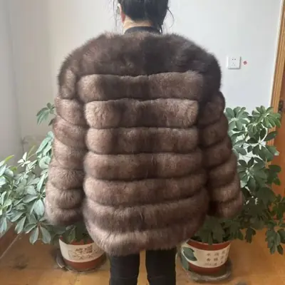 Image de Manteau en Fourrure Véritable 4-en-1 pour Femmes