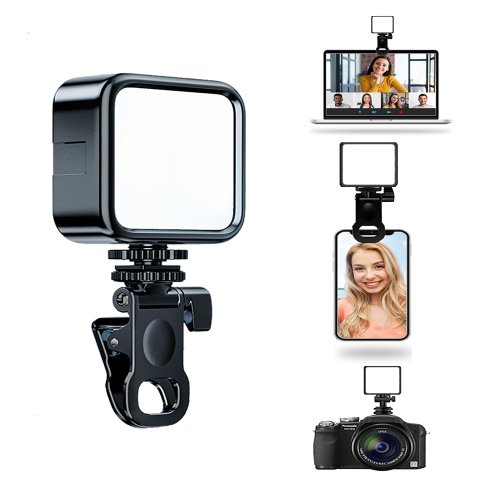 Immagine di Lampada LED Portatile per Selfie con Anello Flash – Illuminazione di Riempimento per iPhone, Samsung, iPad e Smartphone – Clip Universale per Telefono e Laptop