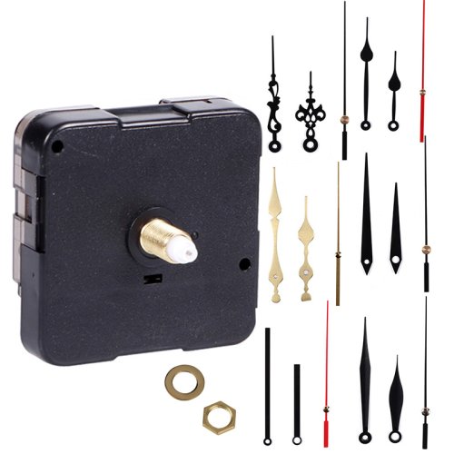 Image of Silent Quartz Clock Movement Kit with Long Shaft Hands and Pointer Set for DIY Wall and Table Clock Repair and Customization