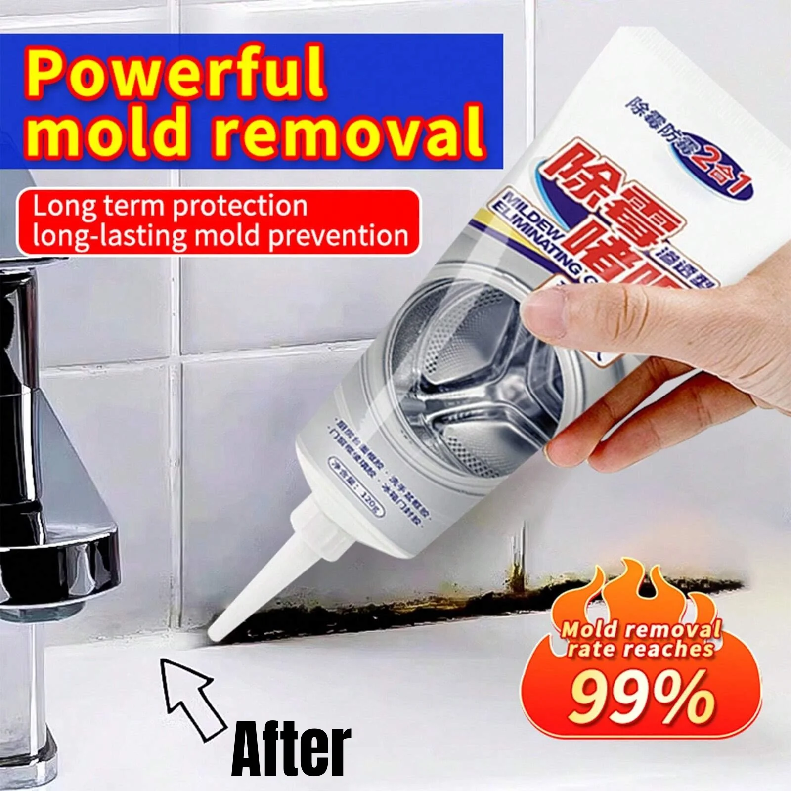 Image of All-Natural Mold Remover Gel for Kitchen, Bathroom, Washer, Fridge & Rubber Seals – Eco-Friendly, Non-Toxic Cleaning Solution