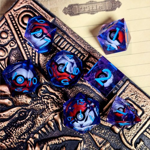 Imagen de Dados D&D Elfo Morado: Set de 7 Piezas para Juegos de Mesa RPG