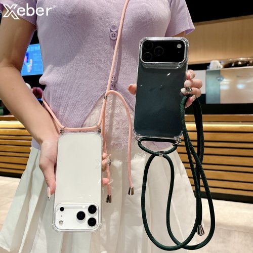 Afbeelding van Duidelijke Crossbody Hoes met Lanyard voor iPhone