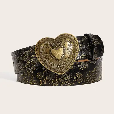 Image de Ceinture en Cuir PU Mode Homme & Femme - Boucle D'Amour