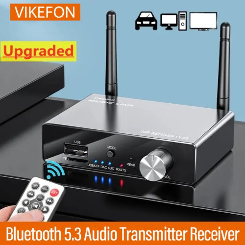 Zdjęcie Nadajnik-odbiornik Bluetooth 5.3 Stereo o niskim opóźnieniu AUX 3,5 mm optyczny bezprzewodowy adapter audio do muzyki pilot do telewizora PC