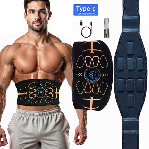Zdjęcie Inteligentny pas do ćwiczeń mięśni brzucha EMS, stymulator mięśni, trener mięśni brzucha, ładowanie USB, masażer ciała, sprzęt do odchudzania i fitnessu.