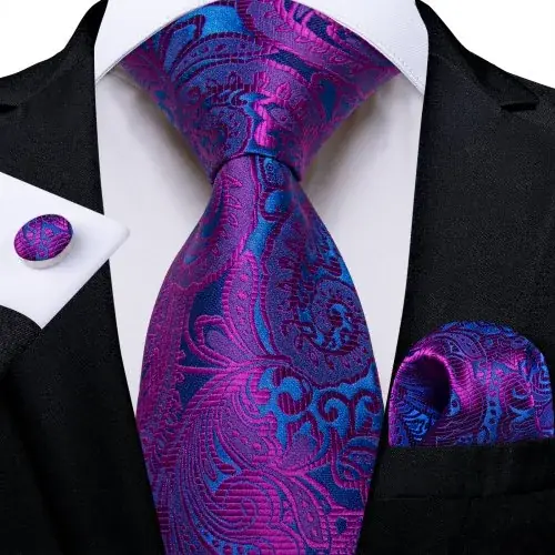 Image de Boutons de Manchette Violet & Bleu - Élégant pour Mariage & Affaires