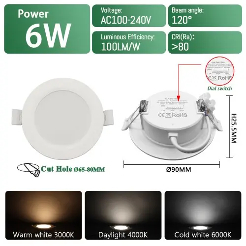 Image de Spot LED Encastrable Rond/Carré 6W-20W - Éclairage Intérieur Moderne
