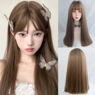 Image de Perruque Synthétique Longue & Lisse - Couleur Pamplemousse