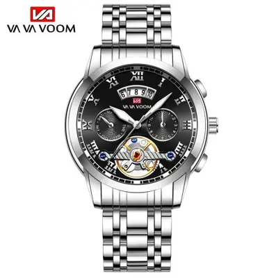 Image de Montre Homme Luxe Acier Inoxydable - Étanche & Lumineuse