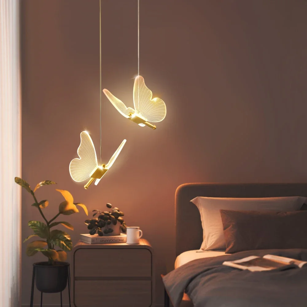 Imagen de Lámpara Colgante Moderna en Forma de Mariposa con LED – Iluminación Decorativa para Techo, Salón, Comedor, Cocina y Dormitorio