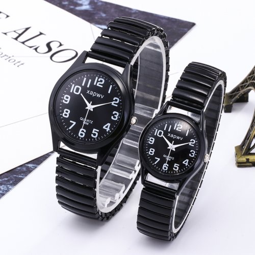 Imagen de Relojes Casuales para Parejas con Números Árabes - Elegante Reloj de Pulsera de Cuarzo para Hombres y Mujeres