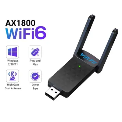 Adaptateur WiFi 6 USB 3.0 1800 Mbps - Haute Vitesse & Stabilisation