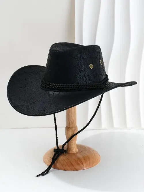 Image de Chapeau Cowboy Vintage Faux Cuir - Style Occidental