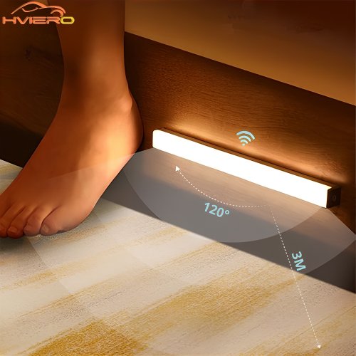 Image of Wireless Motion Sensor LED Night Light – USB Rechargeable, Automatic Cabinet, Wardrobe, Staircase & Kitchen Backlight with Energy-Saving Design