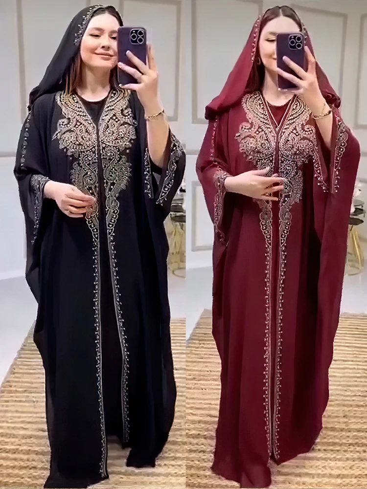 Imagen de Elegante Abaya con Capucha para Mujer - Conjunto 2 Piezas