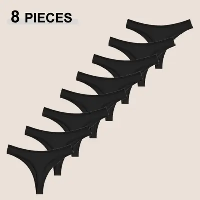 Image de Strings Coton Sans Couture - Lot de 8 Culottes Sexy & Confortables