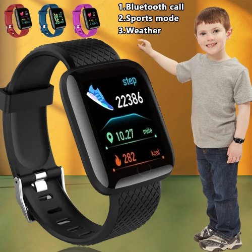 Afbeelding van Multifunctioneel Smart Horloge voor Kinderen, Mannen en Vrouwen – Bericht Herinnering, Muziekcontrole, Sport Tracker, Stap- en Calorie Teller, Wekker & Meer