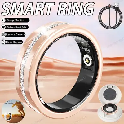 Image de Bague Smart en Diamant pour Femmes - Suivi Santé & Fitness