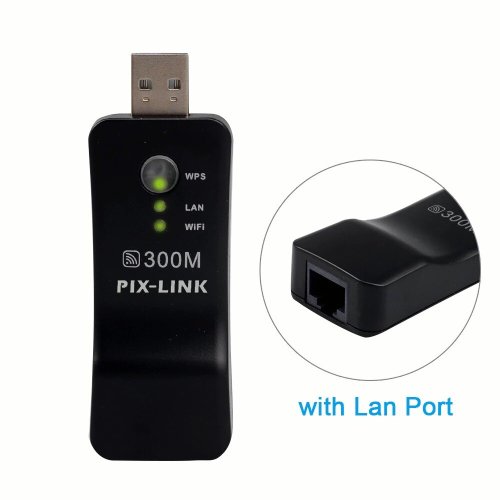 Afbeelding van Pix Link UE01 300 Mbps USB WiFi Repeater - Draadloze Signaalversterker met WPS en AP Mode voor Smart TV en Netwerkadapter