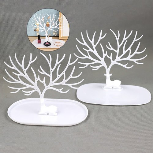 Afbeelding van Kleine Hert Vorm Oorbellen Ketting Ring Hanger Armband Sieraden Display Dienblad Boom Opslag Rekken Organizer Houder