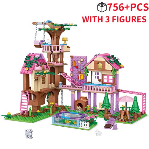 Bild von Kreative Mädchen Freunde Freundschaft Haus Bausteine Sommer Baumhaus Camping Modell Klassische Mädchen Prinzessin Zieg