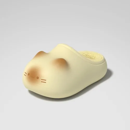 Geel kat -slippers