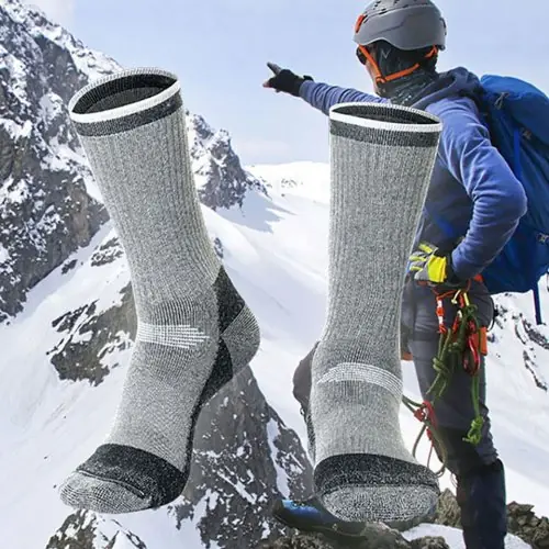 Image de Chaussettes Thermiques en Laine Mérinos pour Ski & Randonnée