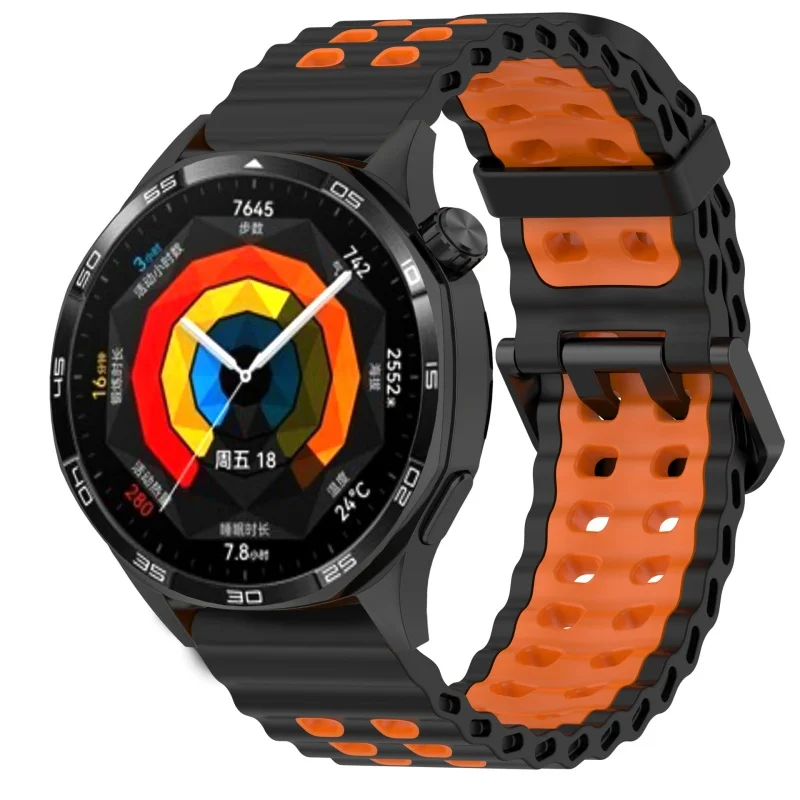 Immagine di Cinturino in silicone da 22mm per Huawei GT 6 Pro GT6 GT5 GT5Pro GT4 GT3 2 2e 46mm cinturino sportivo traspirante per Huawei Watch 5 4 3 braccialetto