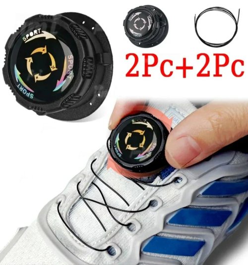 Afbeelding van Metalen Draad Swivel Automatische Gesp Veters voor Sneakers – Snelle en Eenvoudige Vastzettingsveters voor Kinderen en Volwassenen