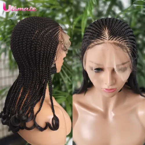 Image de Perruque Synthétique Tressée 18 Pouces - Dentelle & Cheveux de Bébé