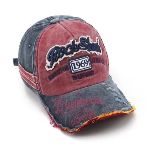 Imagen de Gorras de béisbol con Bordado de letras Retro para hombre y mujer, gorro informal ajustable de algod...