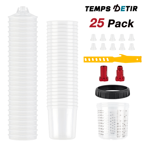 Image de Gobelets de Peinture Jetables avec Adaptateur - Lot de 10, 25 ou 50