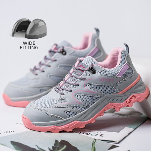 Afbeelding van Werklaarzen Bouwveiligheidsschoenen Dames Werksneakers Anti-smash Anti-lek Antislip beschermende schoenen Schoenen met stalen neus