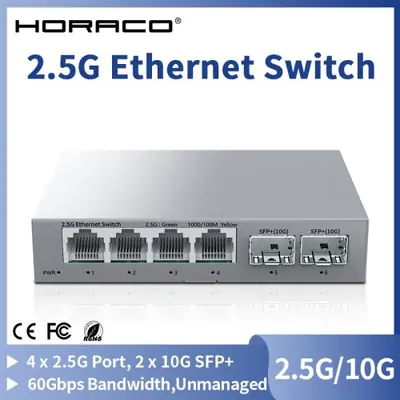 Image de Switch 2.5G 4 Ports RJ45 + 2 Ports 10G SFP