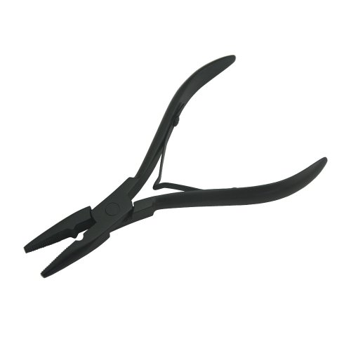 Imagen de Alicates de Acero Inoxidable para Extensiones de Cabello con Agujero - Herramienta Profesional para Extracción de Anillos de Queratina, 5 Pulgadas, Color Plateado