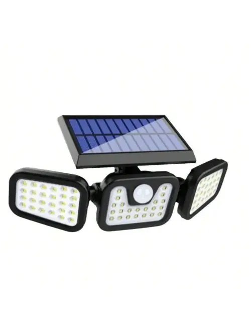 Image de Lampe Solaire Extérieure 3 Têtes avec Détecteur de Mouvement