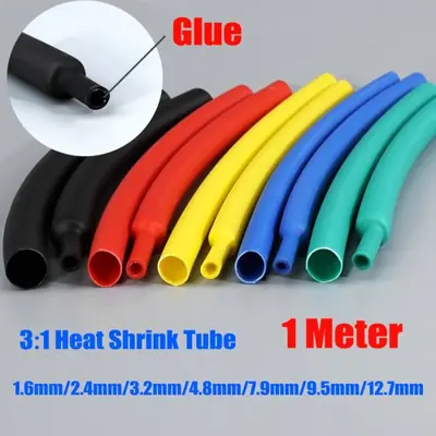 Image de Tube Thermorétractable Épais avec Colle - Diamètre 1.6 à 12.7mm