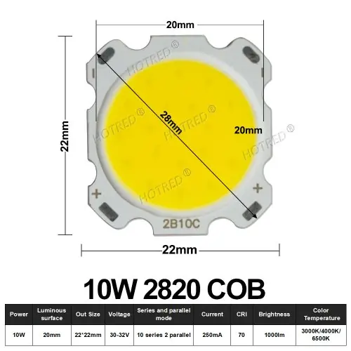10W 28-20 mm COB