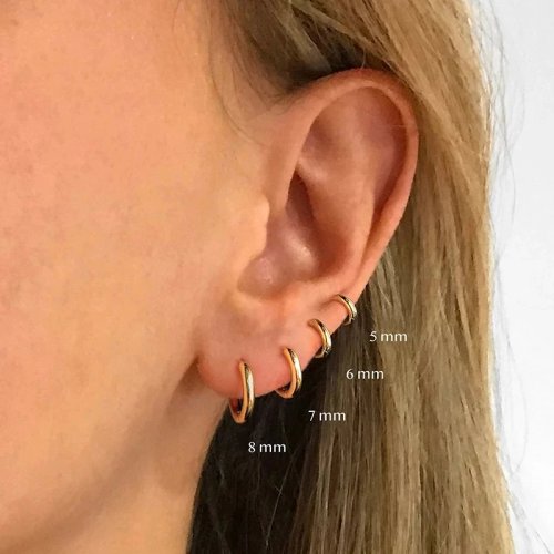 Imagen de Pendientes de Aro Pequeños en Plata de Ley 925 con Acabado en Oro Rosa para Mujer y Niña – Joyería Elegante para Compromiso, Boda y Regalos Especiales