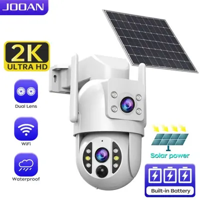 Image de Caméra de Surveillance Solaire 4K avec Détection Humaine